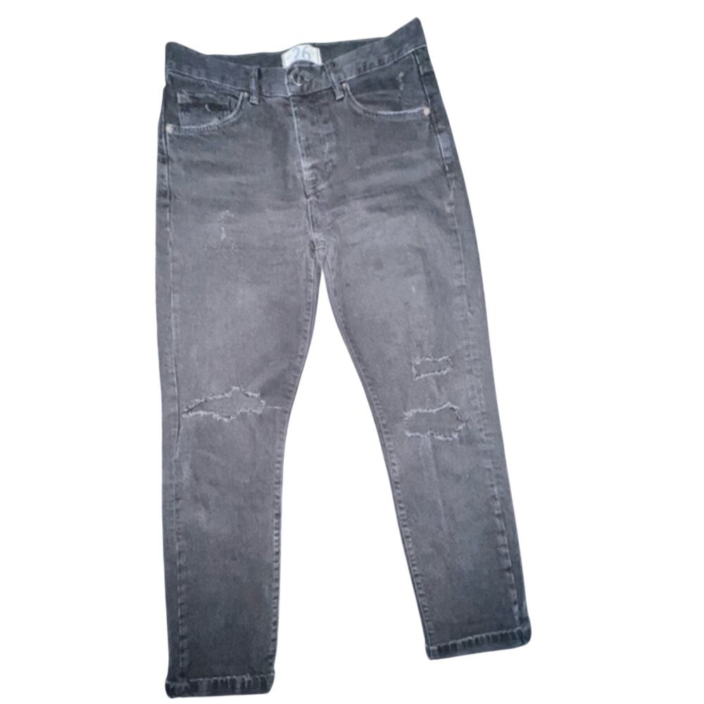 UEC FREE PEOPLE WE THE FREE BLACK HIGH RISE DENIM JEANS SZ 26